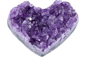 CrystalTears Amethyst Crystal Geode Cluster Heart Amethyst Rock Quartz Healing Crystals Mineral Stones Natural Raw Gemstone Specimen for Reiki Meditation Home Decor Crystal Gifts for Women Men 4-5cm