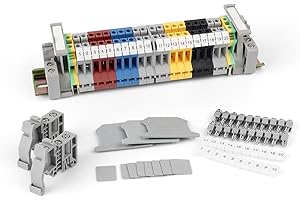HERKINDNESS Reihenklemmen Hutschiene, Her Kindness DIN-Schienenanschlussblock Kit, UK-2.5B Durchgangsklemme Hutschienen Klemmen Geeignet für Automatisierungsprojekte, Garage, DIY-Projekte
