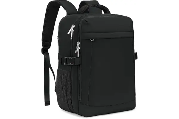 Yankony Mochila Viaje Cabina Avion 40x30x20 para Ryanair 24L | con Bolsillo Antirrobo 40x20x25 Bolsa Viaje para Vueling Equipaje de Mano Hombre Mujer, Negro