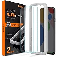 Spigen AlignMaster Skärmskydd kompatibel med Google Pixel 4a, 2 Stycken, met sjabloon voor installatie, kristallklart, Respon