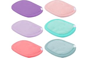 QEQSHQO 6 pièces Ensemble de lingettes démaquillantes en coton, Lavable, Réutilisable, Doux, Convenant à toutes les peaux (6 couleurs)