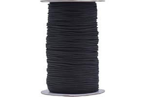 ‎IHKFILAN IHKFILAN Polypropylene Utility Rope Drawstring Hollow Braided PP Rope Barrier Rope Polypro Rope Braided Rope Outdoor Rope Knot Resistant (Black, 3 mm)