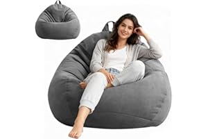 Umllpet Sitzsack XL, Sitzsäcke Tropfenform nur Bezug (ohne Füllung), Bean Bag Chair für Erwachsene Kinder, Gaming Sitzsack für Wohnzimmer Kinderzimmer Sofa Outdoor Deko, 100x120cm (Dunkelgrau)