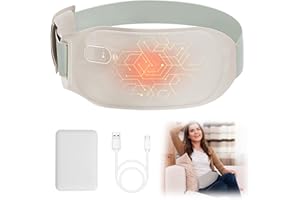 Perioden Wärmegürtel, Nalezuns Portable Heizgürtel Wärmegürtel mit 3-Wärmestufen, USB Wiederaufladbar Waschbar Elektrisches Heizkissen zur Schmerzlinderung während der Rücken unterleib/Magen (Grau)