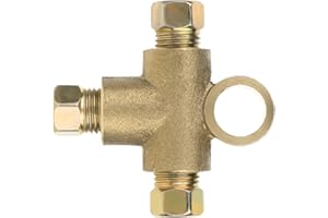 INNOHHUSTLE 3-Way T-Shape Brake Line Connector, Inverted Tee, with 3 Male Nuts - Automotive Brake Fittings