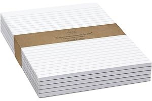 The Worcestershire Stationery Company A5 lined note pad, pack of 5 (Lined (no margin), pack of 5, zero plastic packaging