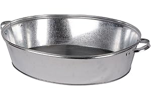 UNUS Nature by Kolibri Baignoire en Zinc, Bassine à Glace, Seau à Champagne, Vin, Bière, Pot de Fleurs, Bac en métal 27l, 59,5x48,5x15cm