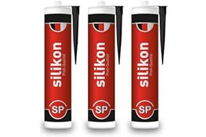 Sanitär-Silikon 310 ml Kartusche schwarz, Fugendichtmasse für Bad, Dusche, Küche, wasserfest mit Schutzeffekt, Schimmelresistent, UV- und witterungsbeständig (3)