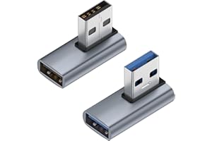 YUNKOZAND Adaptador USB 3.1 de ángulo recto de 90 grados, adaptador USB-A macho a hembra para PC, portátil, cargador USB-A y más dispositivos USB (izquierda y derecha) (izquierda y derecha)