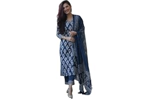 GoSriKi Damen Kurta mit Hose & Dupatta