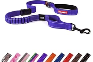 EZYDOG Zero Shock Dog Lead | Zero Shock Technology, Shock-Absorbing, Dog Leads For Small Dogs, Dog Leads For Medium Dogs, Dog Leads For Large Dogs, Soft Padded Handle, Traffic Control, 1.2m (Purple)