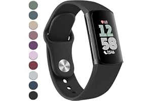 MELIYA Strap for Fitbit Charge 6 for Women Men, Silicone Replacement Sport Replacement Wristband Compatible with Charge 5