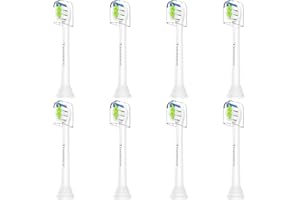 Trustnice Miniglówka Kompaktowe końcówki do szczoteczek do zębów Philips Sonicare - kompatybilne z Philips Sonicare i modelem szczotki zatrzaskowej, 8 sztuk