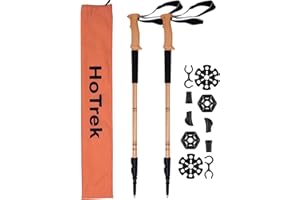 HoTrek Bastoni Trekking Bastoncini da Trekking Nordic Walking Bastoncini Bastoni Telescopici da Trekking Bastoni Trekking Carbonio Racchette Trekking Pieghevoli Uomo Donna e Bambino