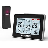 ELEGIANT Wetterstation mit Funk Außensensor, Digital Thermometer Hygrometer für Innen und Außen mit Temperatur…
