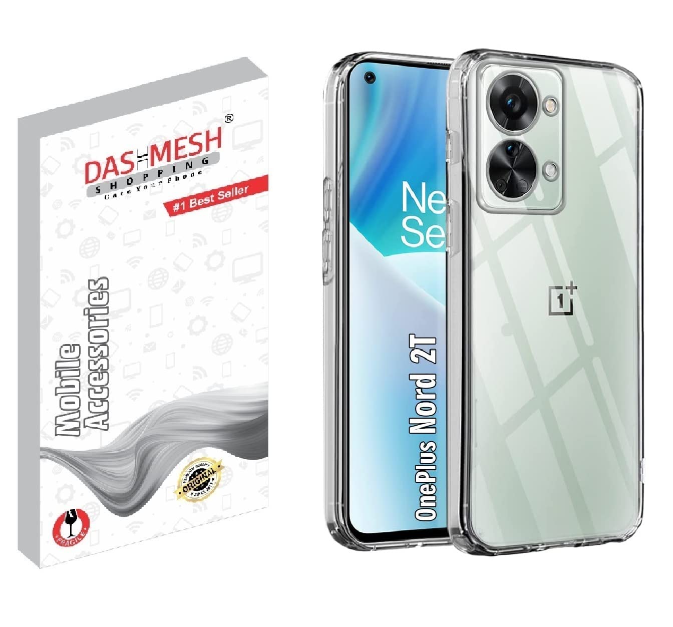 Dashmesh Shopping Back Cover for 1+ OnePlus Nord 2T 5G Ultra Hybrid Crystal Clear Shockproof TPU Silicone Back Cover Case – Transparent