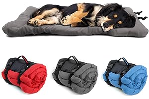 Miyacare Faltbare wasserdichte Hundebett matratze, leicht zu reinigen, Rutschfester Boden, faltbar und zusammenrollbar, Orthopädisches Hundebett für Kleine Mittlere Große Hunde (Grau, 90cm x 60cm)