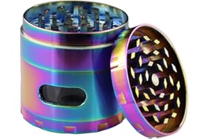 DCOU Grinder Moledora Trituradora Premium de Hierbas y Especias 55mm 2.2” con Atrapa Polen Durable Aleación de Zinc