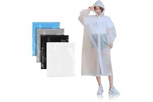 TOKLYUIE Rain Poncho Adult Waterproof, Thickened Outdoor Travel Poncho for Adults, Reusable Adult Waterproof Poncho, Drifting EVA Portable Lightweight Clear Poncho