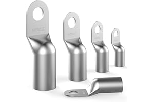 AUPROTEC 4x Capicorda di Potenza 35 mm² Ø foro M8 Connettori non isolati SC Capocorda nudo Rame Stagnato Terminali per Cavi Fili Elettrici