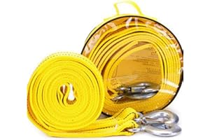 Beylos 4Maters 5Ton High Strength Tow Strap, with Two Safety Hooks, Winch Rope for Recovery Tow (13' Long 11000 Lb)