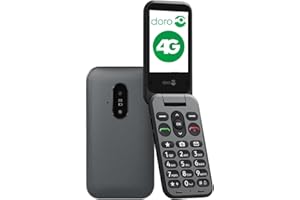 Doro - Téléphone À Clapet Leva E20 4G Seniors - Grand Écran 2,8", Touches Contrastées, Son Fort & Clair, HD Voice, Caméra, Touche Secure - Noir
