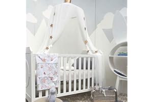 OLDPAPA Ciels de Lit pour Les Filles - Princesse Lit à Baldaquin Moustiquaire Bébé Pépinière Salle de Jeu Décor Dôme Premium Filets Rideaux, Blanc