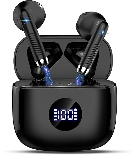 Aoslen Kabellose Kopfhörer Bluetooth 5.3 — 42 Std Spielzeit, IP7 Wasserdicht, Mit LED-Display — Für Sport & Alltag