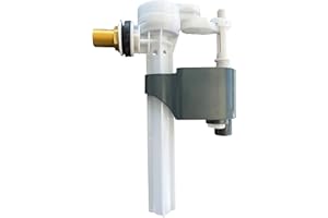 PlumbEZ WRAS Side Entry Toilet Fill Valve with 1/2" Brass Threads, Cistern Fill Valve with Air Gap Design & Adjustable Float. Side Entry Toilet Float with Compact Design for High & Low Pressure