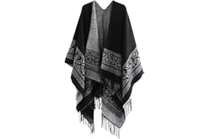 Superora Poncho Châle Elégant Chaud Ouvert à Carré Automne Hiver Femme