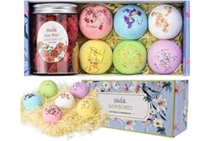 SUSANNY DOU Bath Bombs Gift Set with Rose Petals, Handmade Bubble and Floating Fizzies SPA Kit, Birthday Valentines Mothers Day Anniversary Christmas Gifts for Women, Mum, Her, Kids