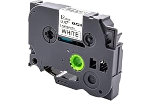 Acmerota Nastro per etichette sostitutivo per Brother TZe-231 12 mm * 8 mm nero su bianco per Brother P-Touch PT-H101C H100LB H100R H105 H107 H110 D600 D400 D210VP E100 P300BT Cube 1000 1010, 1Pcs
