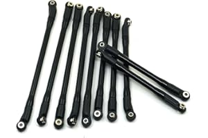 ZUOLAN XUNJIAJIE Juego de 10 barras de tracción con extremos de bola (313 mm de distancia entre ejes) para 1/10 AXIAL SCX10-II 90046 Crawler Auto