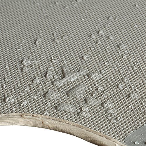 Relaxdays Sonnenliege mit Sonnenschutz, verstellbare Gartenliege, Sonnendach, klappbar, Aluminium, Polyester, beige - 