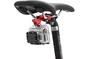 Hensych Soporte de cojín de Asiento de Bicicleta de aleación de Aluminio para Go-Pro Hero 10/9/8/7/6/5 /4/3/2/1, para OSMO Action/Action 2, Xiaoyi y Otras cámaras de acción (Rojo)
