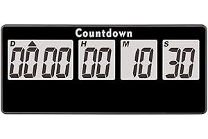 Jayron Temporizador de Jubilación 9,999 días Reloj Digital de Cuenta Regresiva Alarmas Fuertes,Adsorción Magnética Operado por Batería Reemplazable,para Recordatorio de Eventos,Boda,el Regalo(Negro)