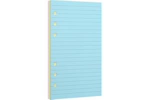 luvtree Recharge de papier ligné A6, pages colorées pour classeur A6 rechargeable à 6 anneaux, inserts de recharge de classeur perforés à 6 trous, 1 lot (contient 50 feuilles/100 pages)