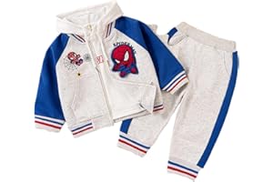 Taenzoess Completino Spiderman Bambini Set di Abbigliamento Ragazze Felpa con Cappuccio Camicie e Pantaloni Pullover Maniche Lunghe Tute