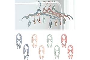 DONGTATA 8 szt. składane wieszaki podróżne wieszaki na ubrania przenośne wieszaki antypoślizgowy wieszak na kemping na zewnątrz do domu hotelu podróży z klipsami