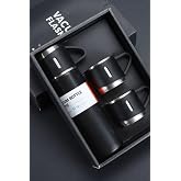 Stainless Steel Thermos 3 Cup Thermos Set Special Box Vacuum Thermos Set Multi Color (Black)