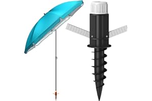4smile Pieds de parasols Plage, Anthracite – Pied de Parasol Plage à Visser dans Le Sol – Support Parasol Plage Stable, Pied de Parasol Robuste pour e