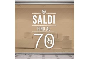 Gigio Store Adesivi Saldi Vetrofania Sconti Invernali, Adesivo Removibile per Vetrine Negozi, Sticker Saldi con Percentuale Sconto variabile