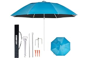 STARRY CITY Parasol de plage de Abri portable Coupe-vent Avec ancre de sable Pour terrasse, jardin, plage, extérieur, pêche, piscine