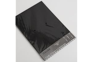 Italian Options 250GSM Non Shed Glitter Card Craft Paper 10 Sheets, A4 Size, Black