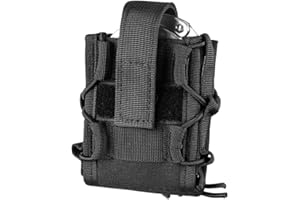 MIOYOOW Porte-Menottes, Étui Tactique Menotte en Nylon, Pochette Menotte avec Crochet Boucle et Clip Molle, Holster Gadget pour Ceinture