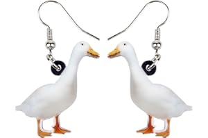 DOWAY Acrylic Charm Cute Quacker Mandarin Duck Earrings Drop Dangle Jewelry Farm Decoration for Women Girls Funny Party Gifts