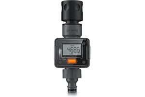 Brandson - Wasserzähler digital 3/4 Zoll – Wasseruhr für den Gartenschlauch – 4 Modi zur Kontrolle des Wasserverbrauchs - Wassermengenzähler - Durchflussmesser - Innen- und Außeneinsatz