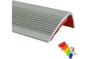 YOUR'S BATH Stair Edge Protector, L-Shape Step Edge Trim Strips, Self Adhesive Stair Anti Slip Nosing,2 Meters Length PVC Rubber Angle Step Edge,Waterproof Wear Resistant Stair Edge Nose Trim for Stair Steps