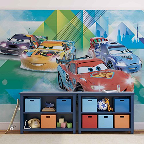 Disney Cars Lightning McQueen Camino – Wallsticker Warehouse – Fototapete – Tapete – Fotomural – Mural Wandbild – (3211WM) – XL – 254cm x 184cm – Papier (KEIN VLIES) – 2 Pieces - 3