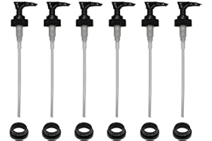Creative Hobbies Black Plastic Dispenser Pumps with Screw Collars - 28/400 - Ideal for Soap and Lotion Jars or Bottles | Pack of 6